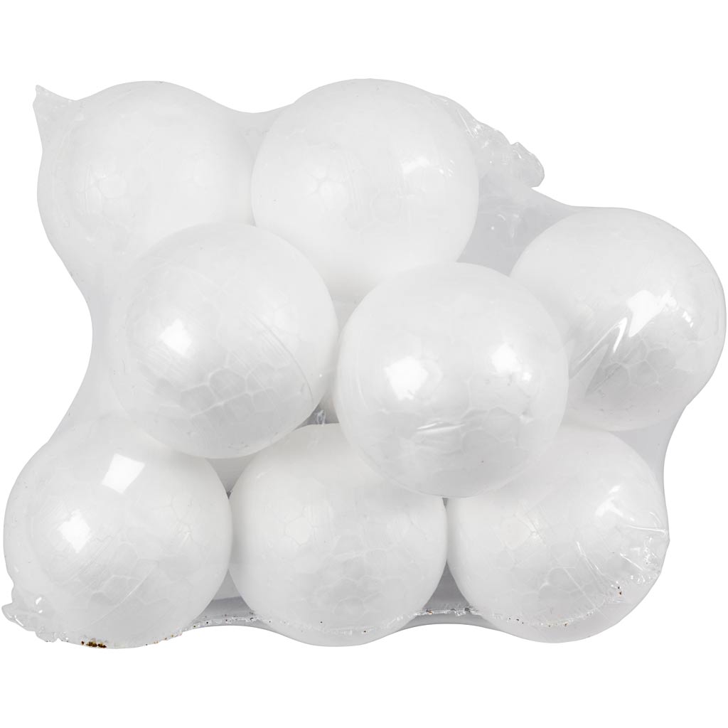 Ballen, d 4 cm, wit, 10 stuk/ 1 doos [HOB-543021]