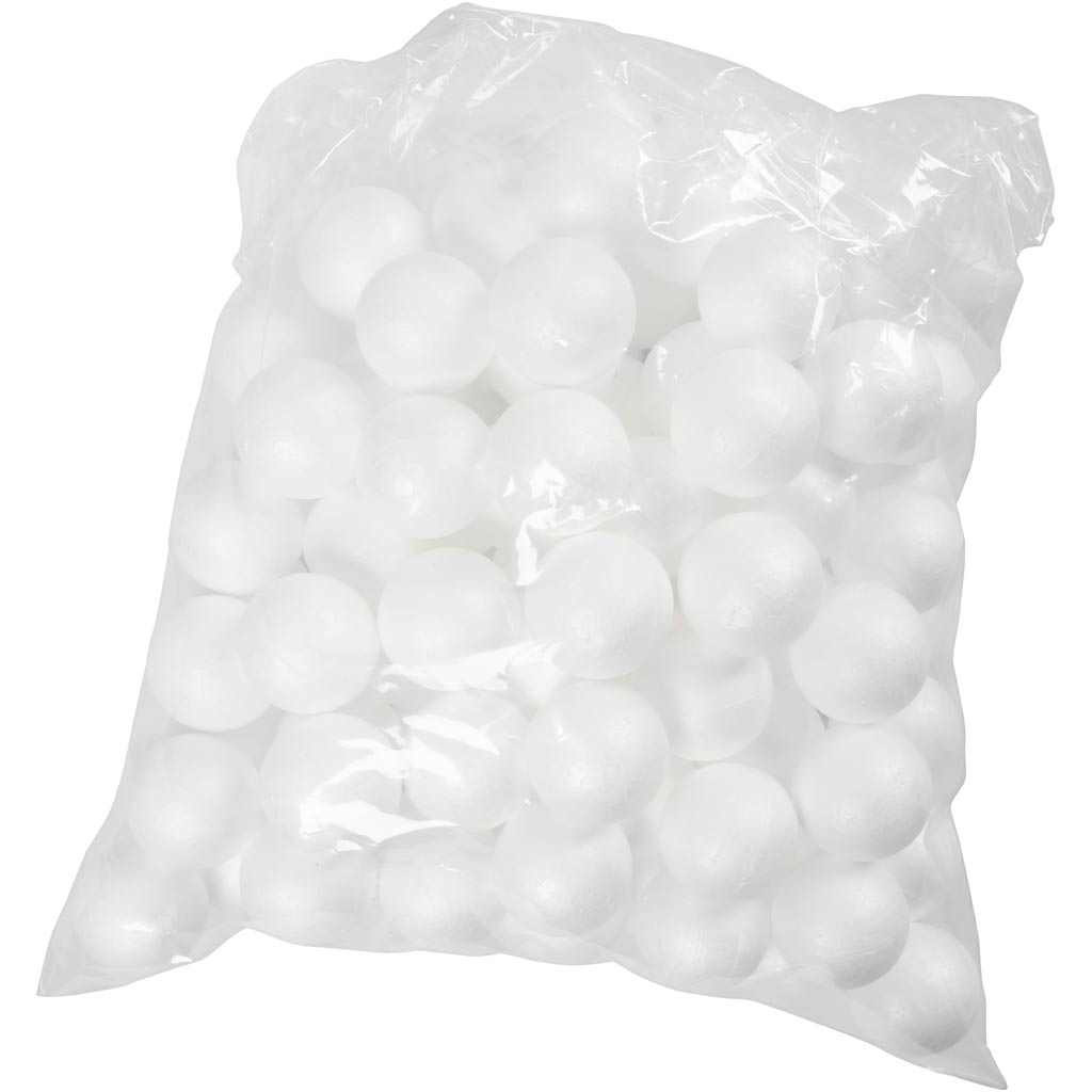Ballen, d 4 cm, wit, 100 stuk/ 1 doos [HOB-543022]