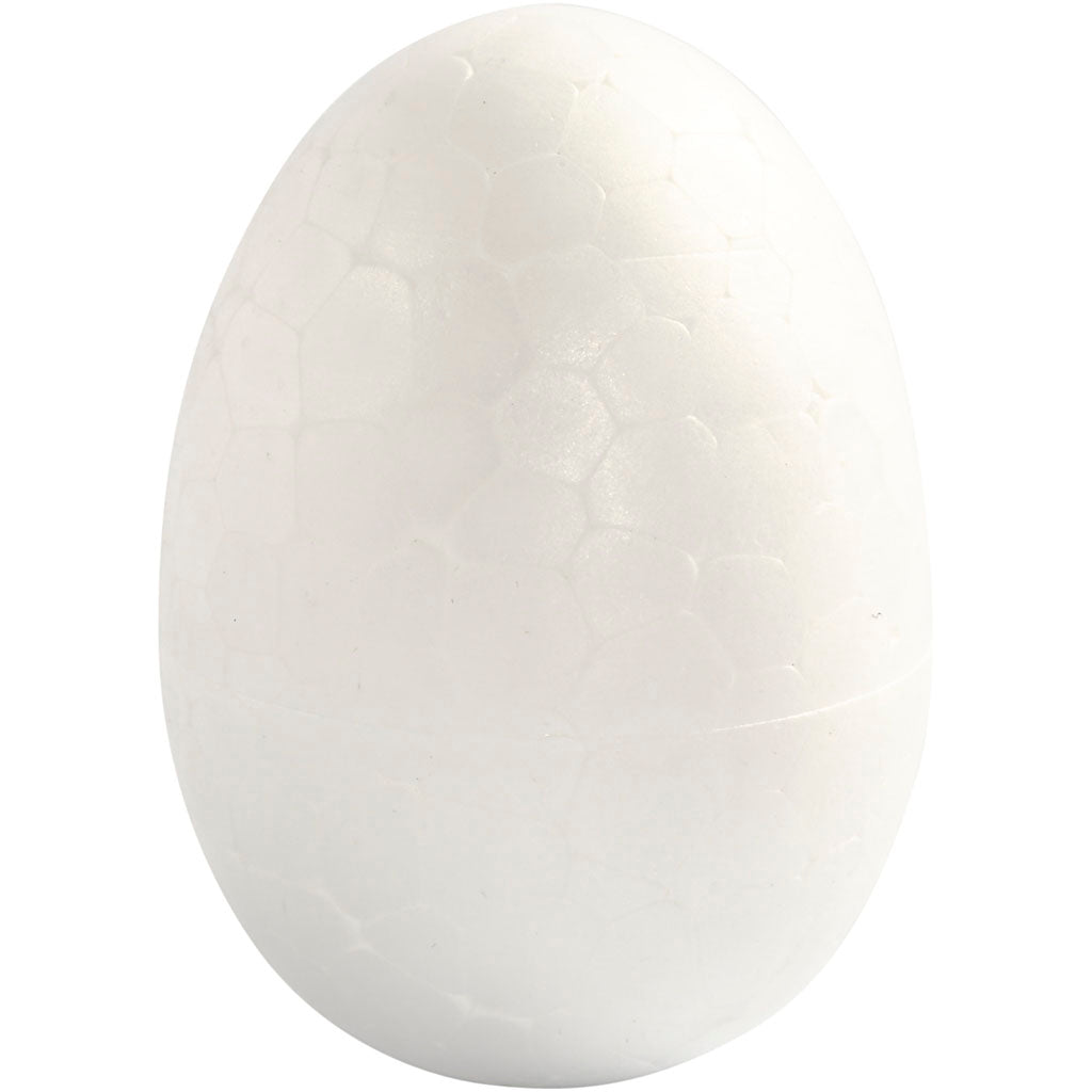 Polystyrene Eggs, H: 4,8 cm, white, 10 pc