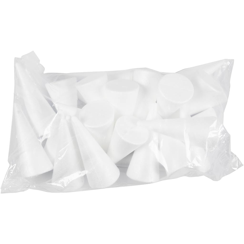 Kegels, H: 14,5 cm, d 6 cm, wit, 25 stuk/ 1 doos [HOB-54360]
