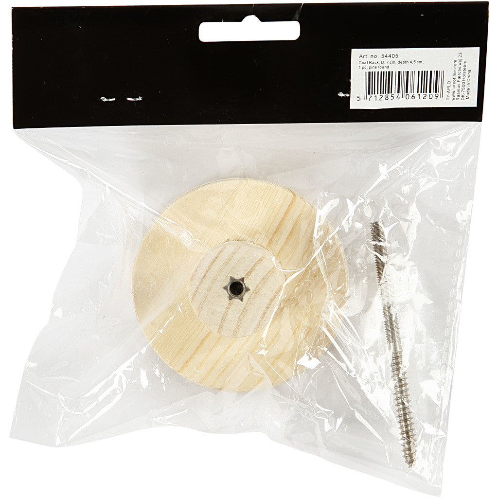 Porte-manteau, rond, P: 4,5 cm, d 7 cm, 1 pièce [HOB-54405]