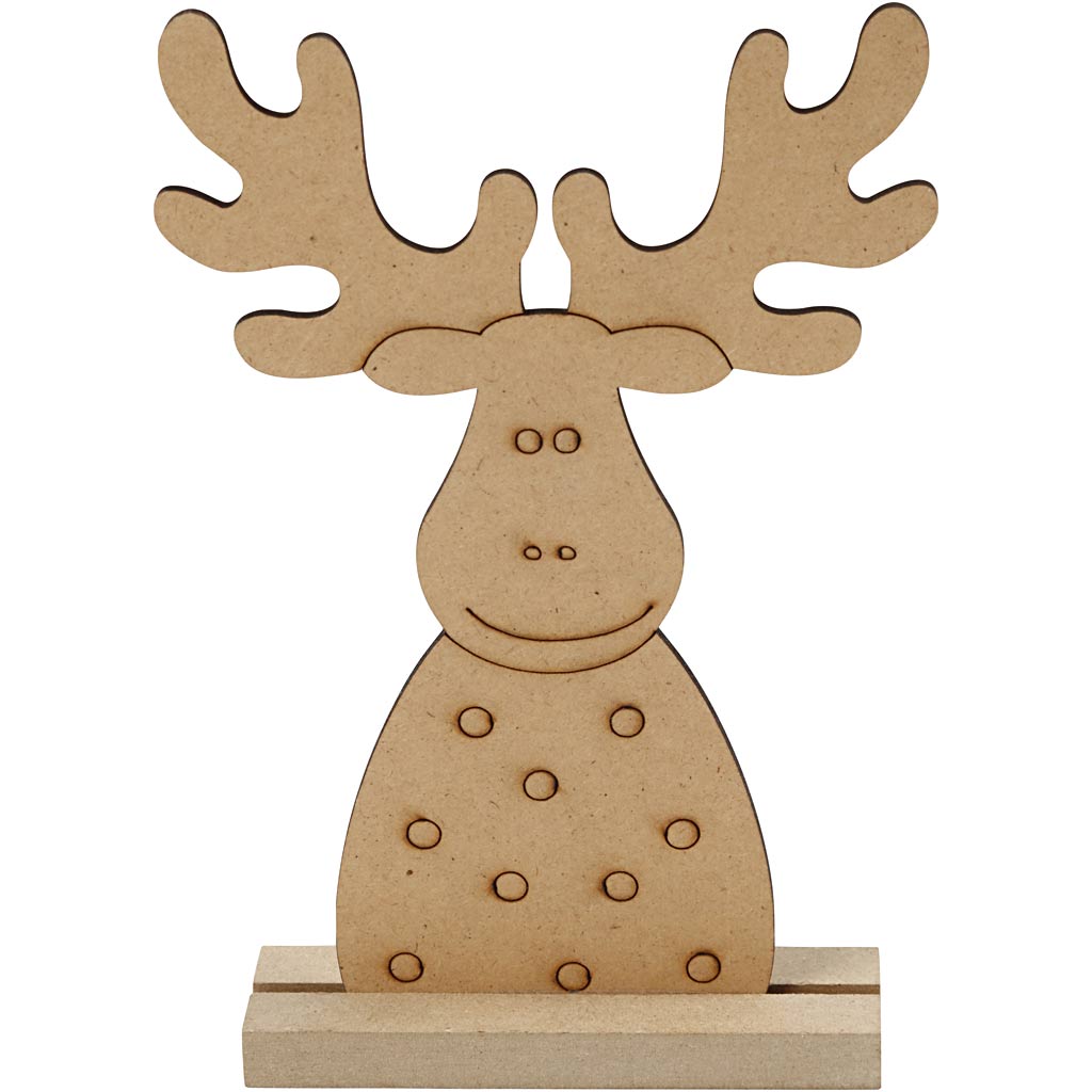 Kerstfiguur, Rendier, H: 15 cm, D: 3 cm, B: 11 cm, dikte 3 mm, 1 stuk [HOB-54468]