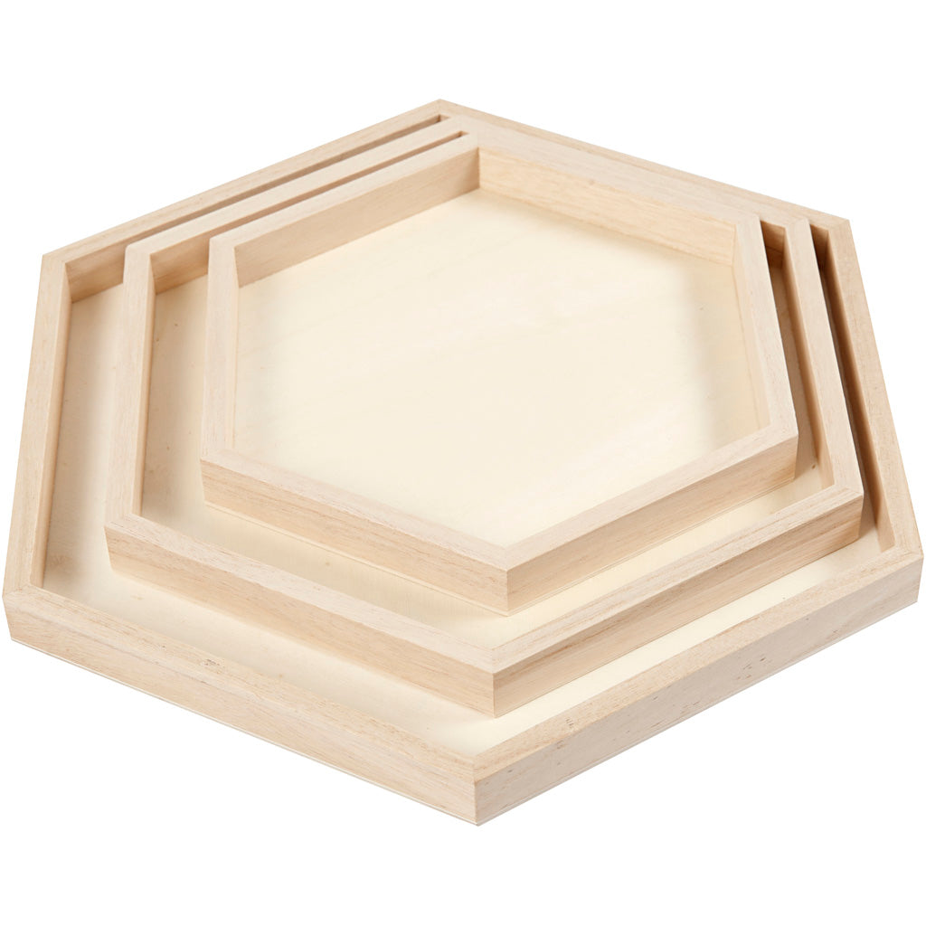 Dienbladen, d: 21+26+31 cm, 3 stuk/ 1 set [HOB55317]