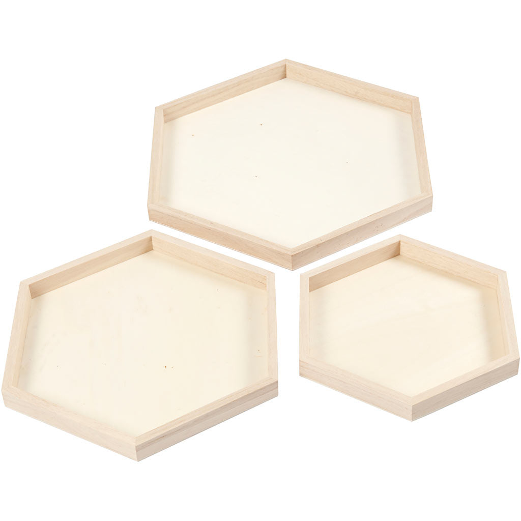 Dienbladen, d: 21+26+31 cm, 3 stuk/ 1 set [HOB55317]