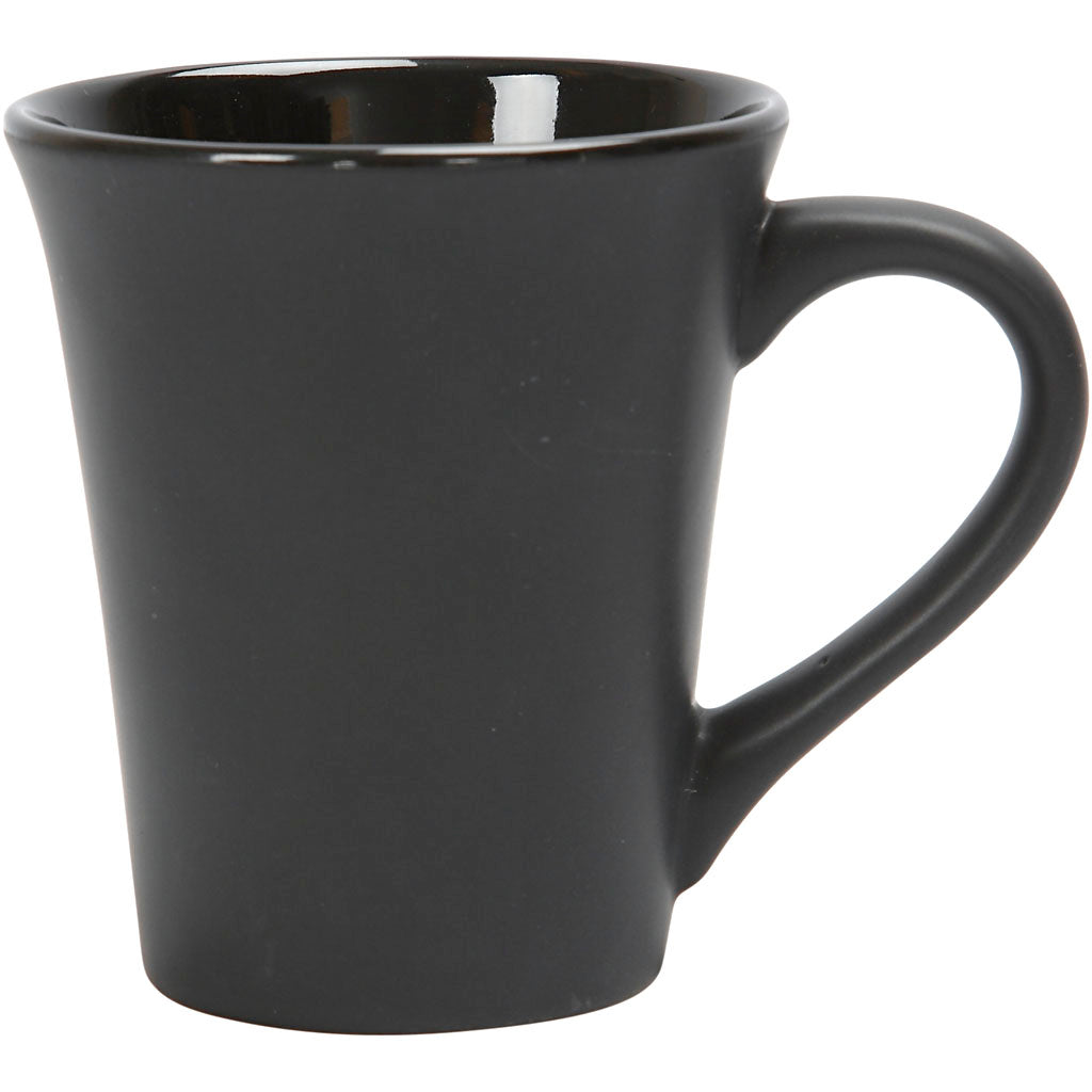 Mug, H: 10 cm, dia. 5,9-8,7 cm, black