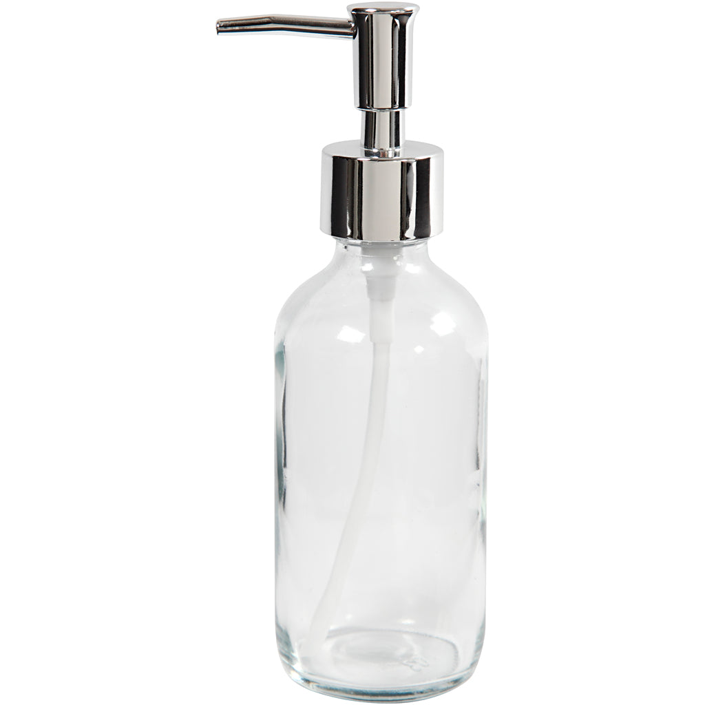 Soap dispenser, H: 19,3 cm, dia. 6,3 cm, 230 ml, clear