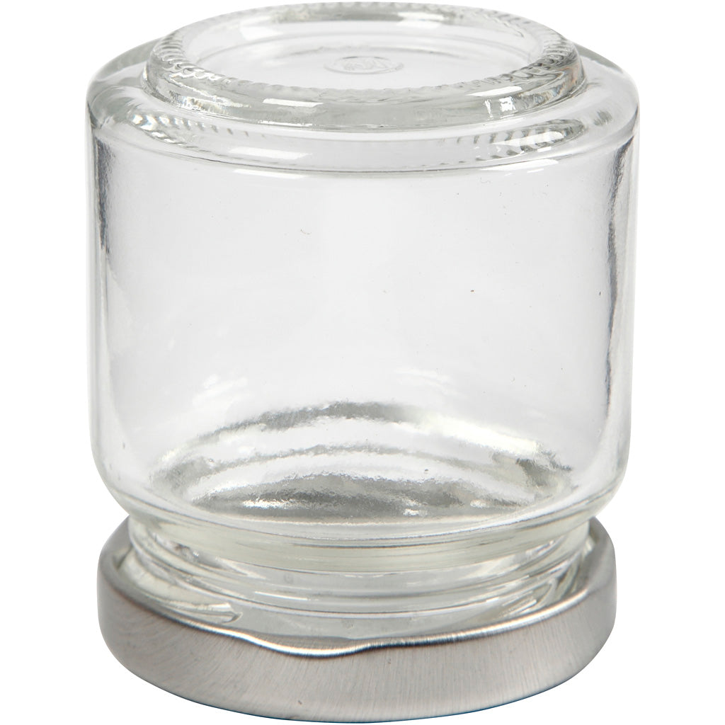 Glazen pot, h: 6,5 cm, d: 5,7 cm, transparant, 12stuks, 100 ml [HOB55907]