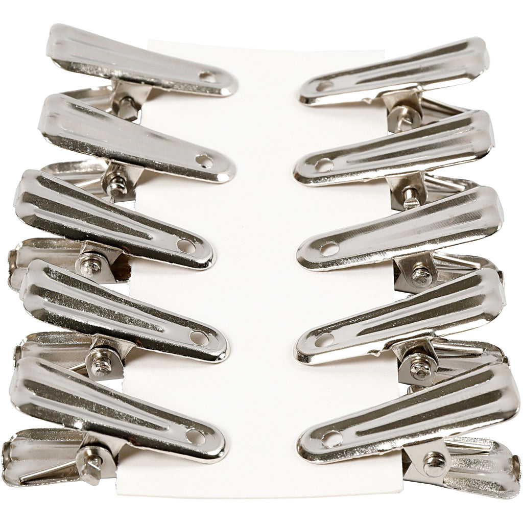 Deco knijpers, L: 27 mm, B: 14 mm, zilver, 10 stuk/ 1 doos [HOB-559540]