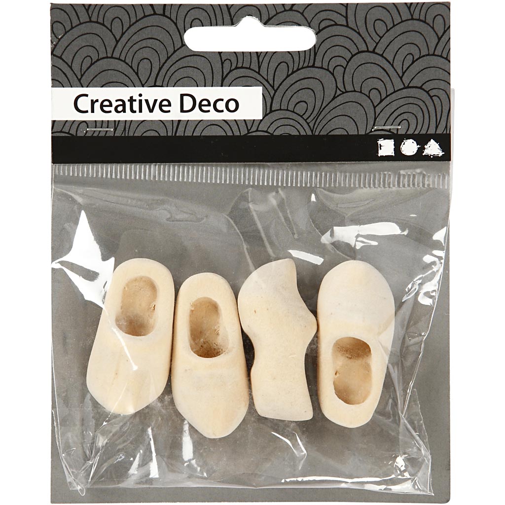 Nederlandse houten klompen, L: 40 mm, 2 paar/ 1 doos [HOB-561043]