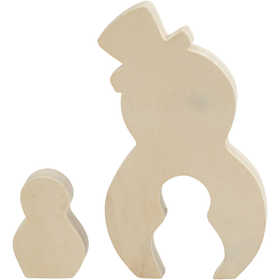 2in1 Figuren, sneeuwpop, H: 7,7+20 cm, D: 2 cm, B: 5,3+11,3 cm, 1 set [HOB-56134]