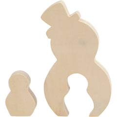2in1 Figuren, sneeuwpop, H: 7,7+20 cm, D: 2 cm, B: 5,3+11,3 cm, 1 set [HOB-56134]