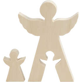 2in1 Figuren, engel, H: 7,8+20 cm, D: 2 cm, B: 4,5+14,3 cm, 1 set [HOB-56136]