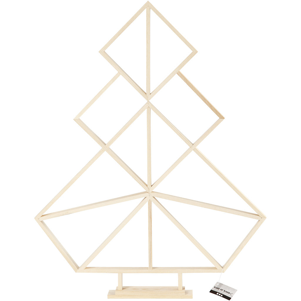 Geometrische kerstboom van hout, H: 60 cm, B: 47 cm, 1 stuk [HOB-56197]
