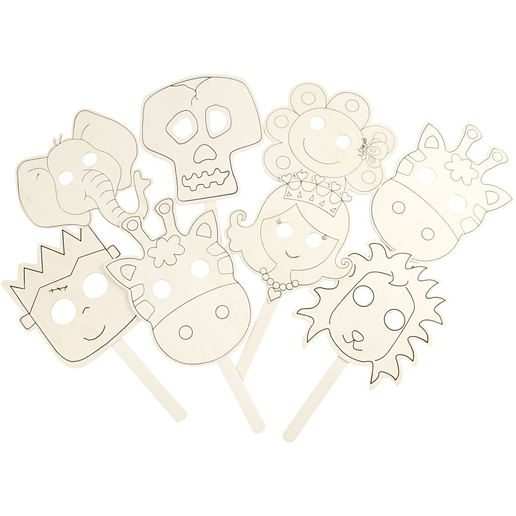 Masques, L : 35 cm, L : 22 cm, ép. 2 mm, 16 pièces/ 1 Pq. [HOB-56402]