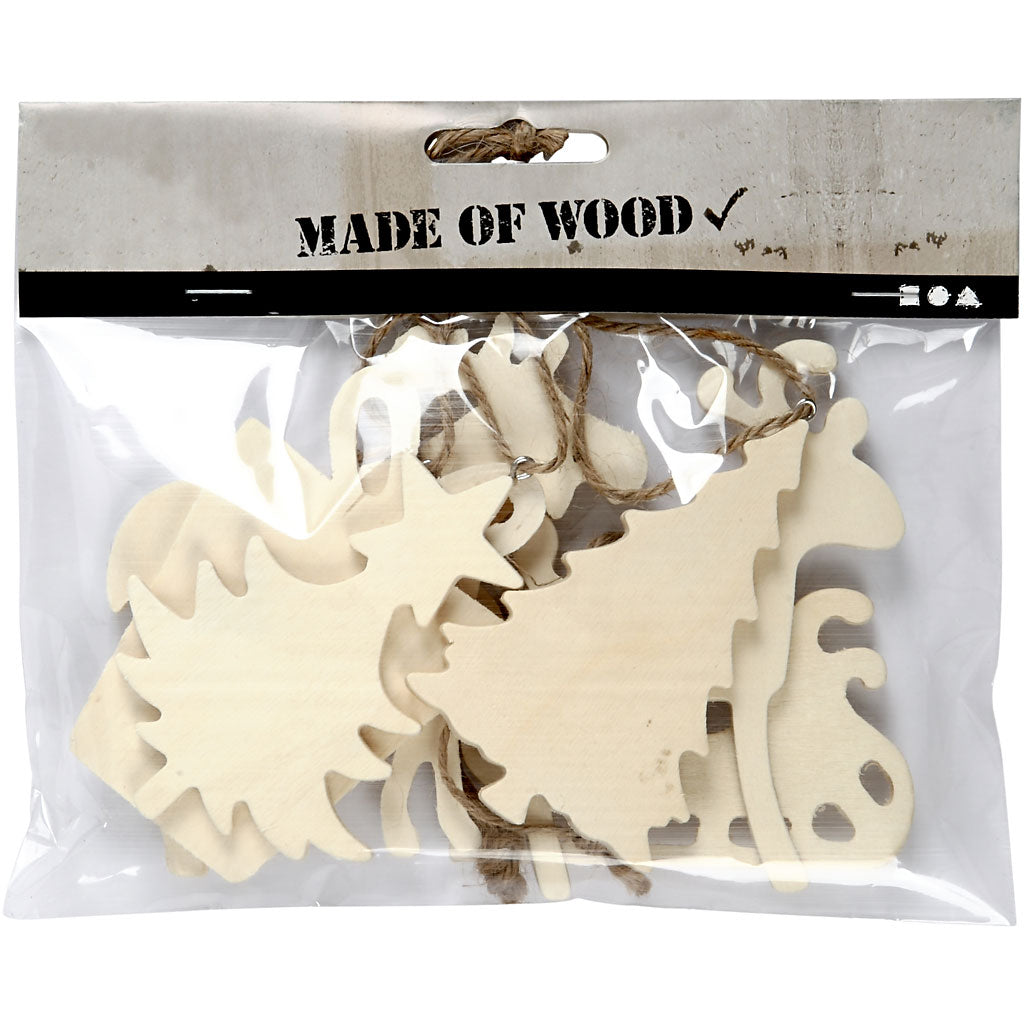 Ornamenten, afm 7-9 cm, dikte 4 mm, 6 stuk/ 1 doos [HOB-564040]