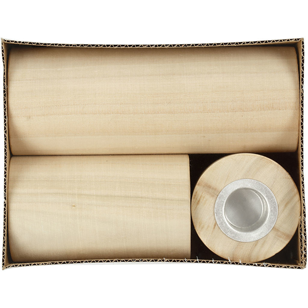 Bougeoirs, H : 14,5+9+6,5 cm, diamètre intérieur 2,3 cm, 3 pièces/ 1 Pq. [HOB-56413]