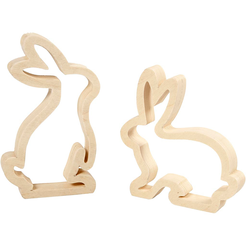 Bunnies, H: 14 cm, D. 2 cm, W: 13 cm, 2 pc
