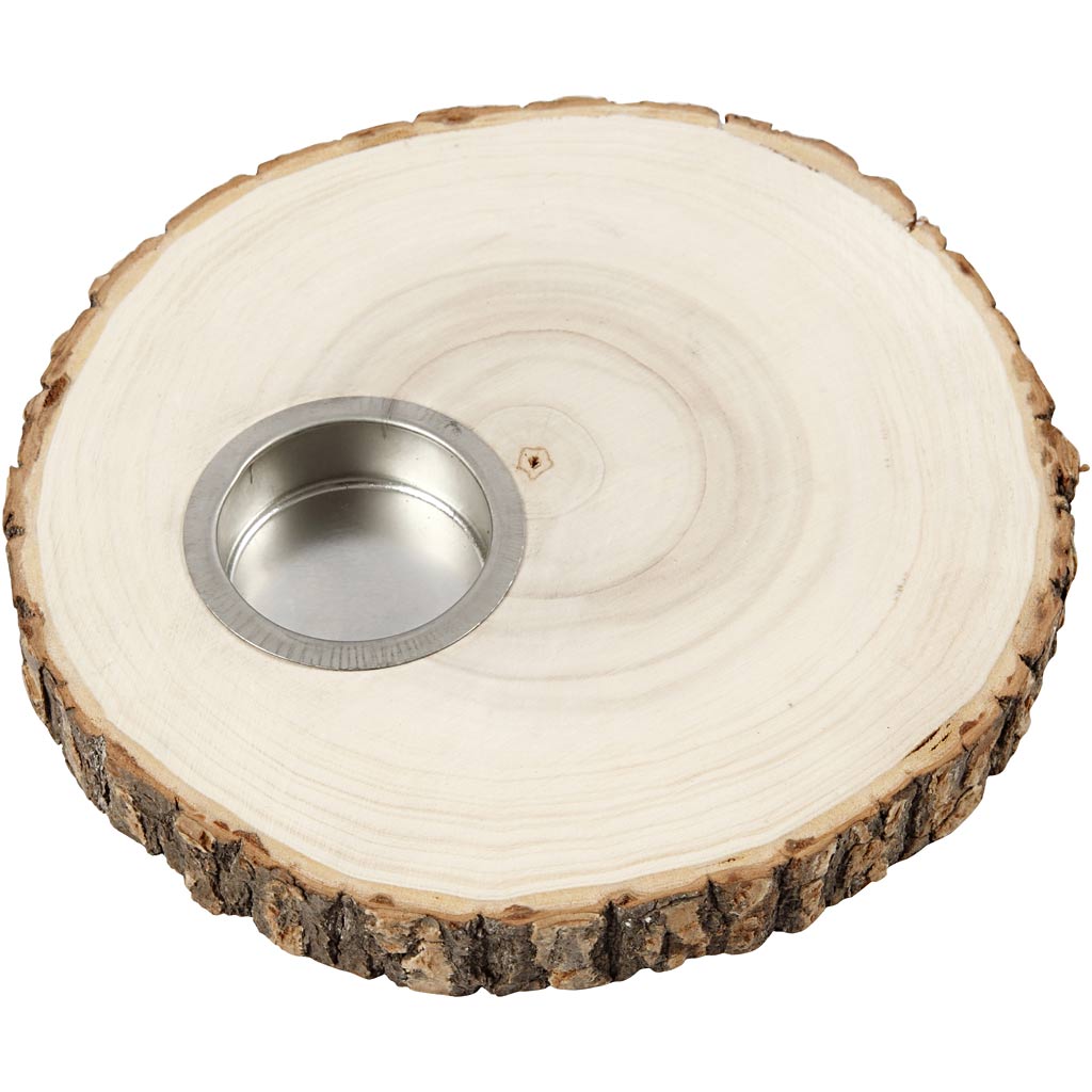 Bougeoir pour bougies chauffe-plats, d 14-16 cm, ép. 19 mm, 1 pièce [HOB-56563]