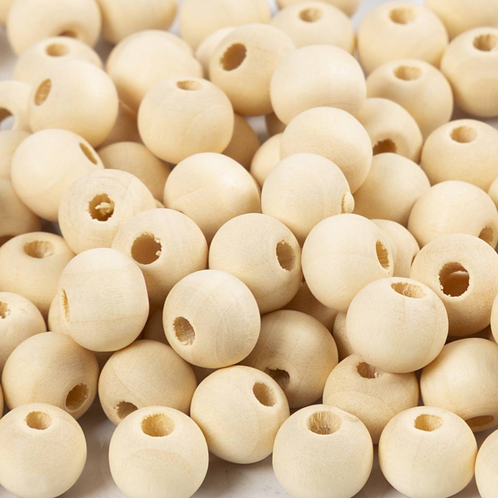 Wooden Bead, dia. 8 mm, hole size 2 mm, 100 pc