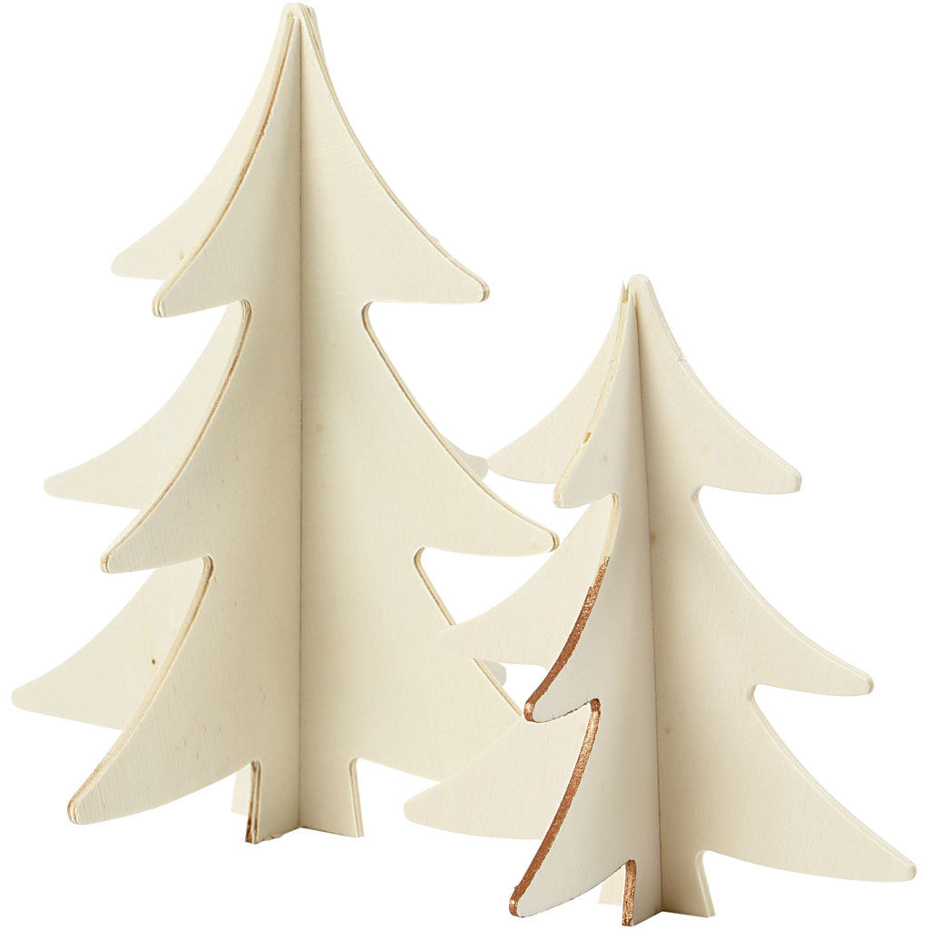 Kerstbomen, H: 13+18 cm, 2 stuk/ 1 doos [HOB-56712]