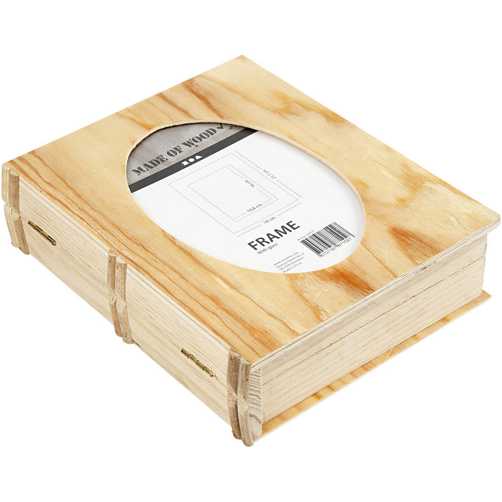 Boek doos, afm 21,7x18 cm, gatgrootte 16x10,8 cm, dikte 5,6 cm, 1 stuk [HOB-56757]