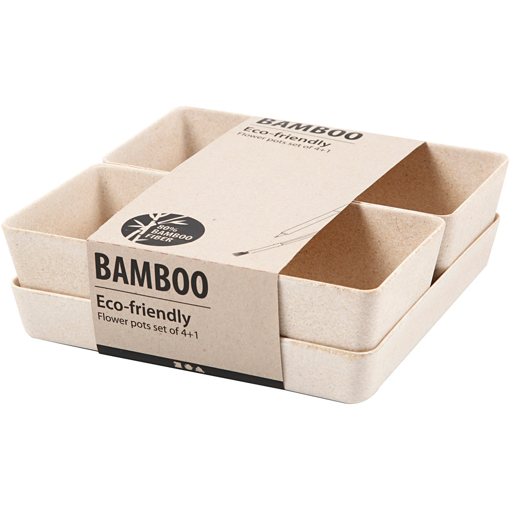 Bloempotten, H: 8 cm, D: 19,5 cm, B: 19,5 cm, 1 set [HOB-56866]