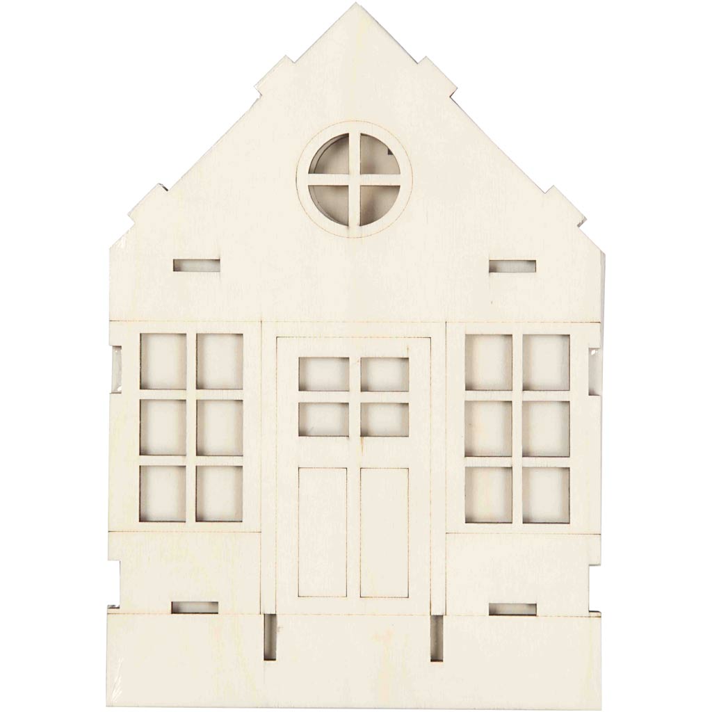 Maison à assembler, H : 24 cm, P: 6(12,5) cm, L : 19 cm, 1 pièce [HOB-56879]
