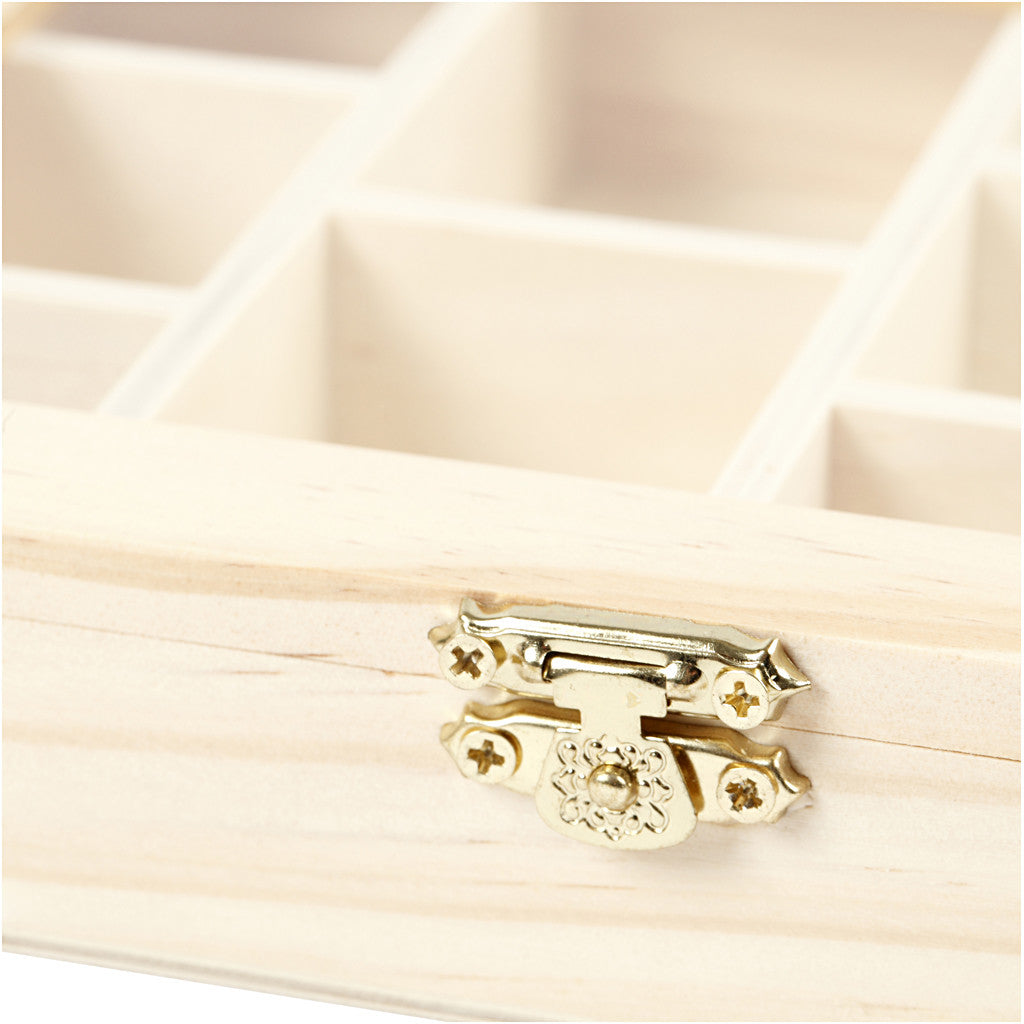 Doos met glazen deksel, afm 15,5x20,5x3,5 cm, gatgrootte 4,3x6,6 cm, 1 stuk [HOB-56930]