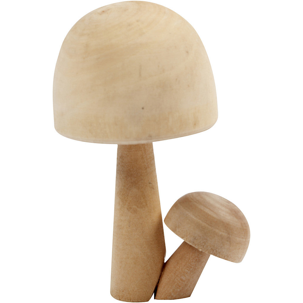 Champignons en bois, H : 8,5 cm, L : 5,5 cm, 1 pièce [HOB-56936]