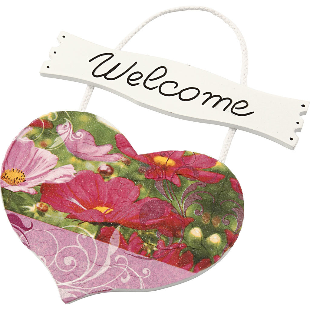 Coeur avec panneau, dim. 28x19 cm, ép. 5 mm, 10 pièces/ 1 Pq. [HOB-57484]