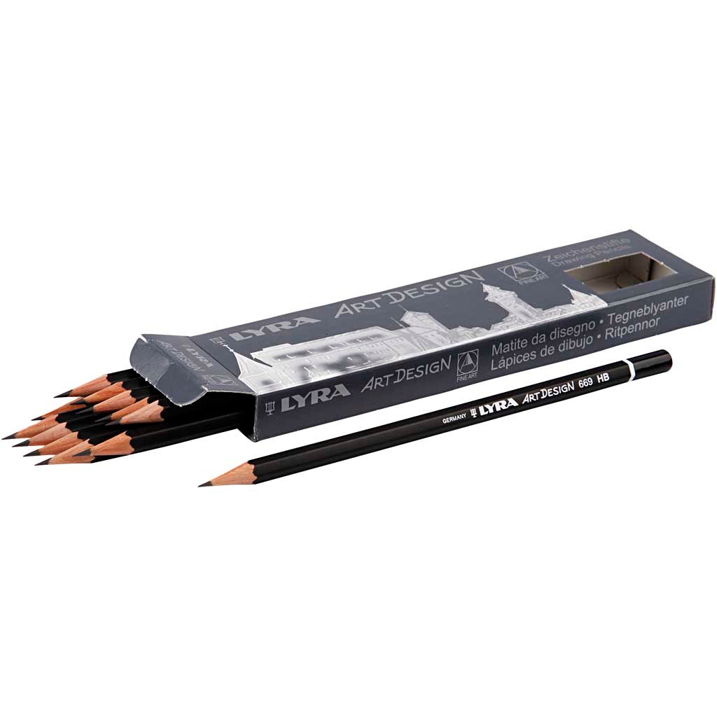 Art Design Drawing Pencils, dia. 6,9 mm, HB, lead 1,8 mm, 12 pc