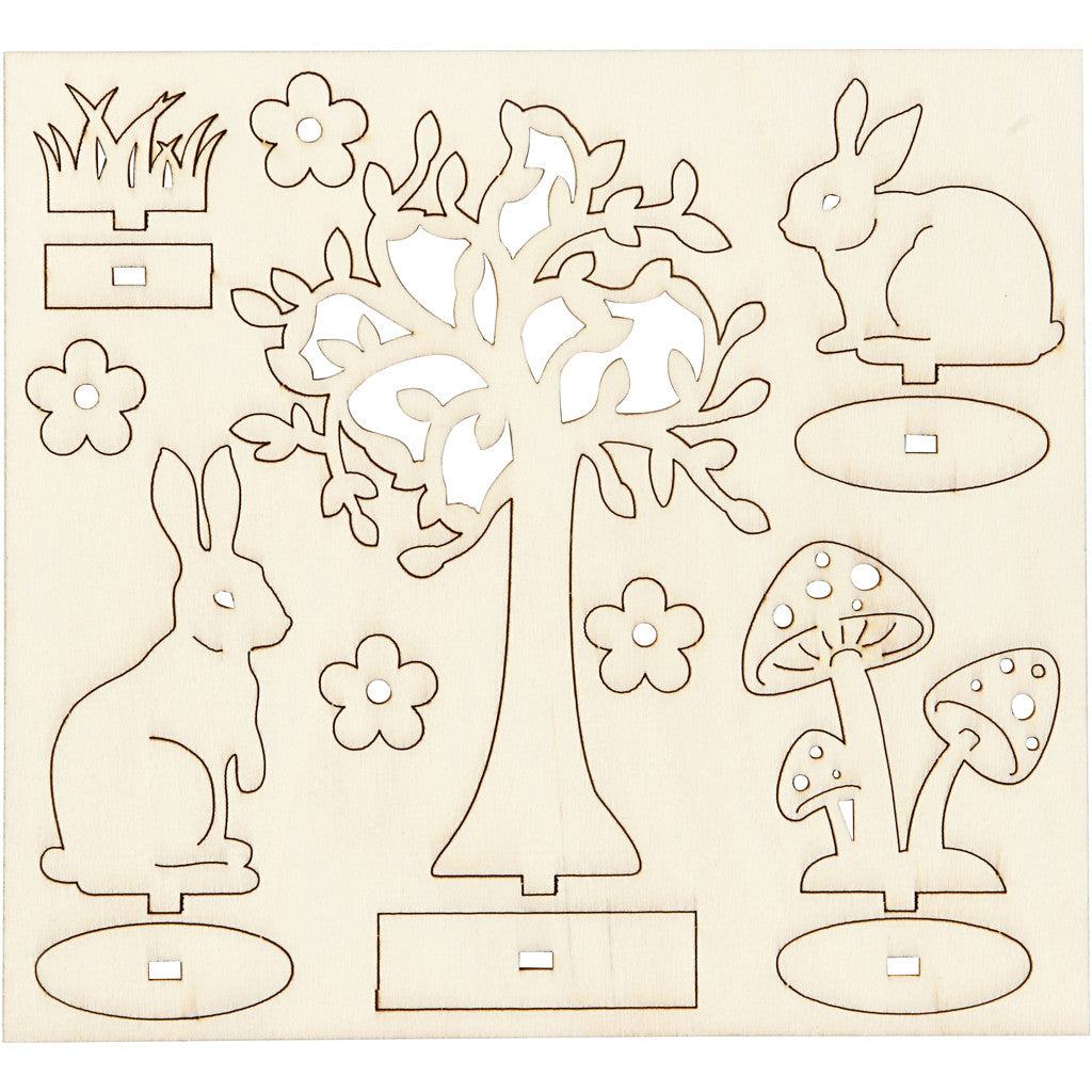 Figurines à assembler, L : 15,5 cm, L : 17 cm, ép. 3 mm, 1 Pq. [HOB-57942]