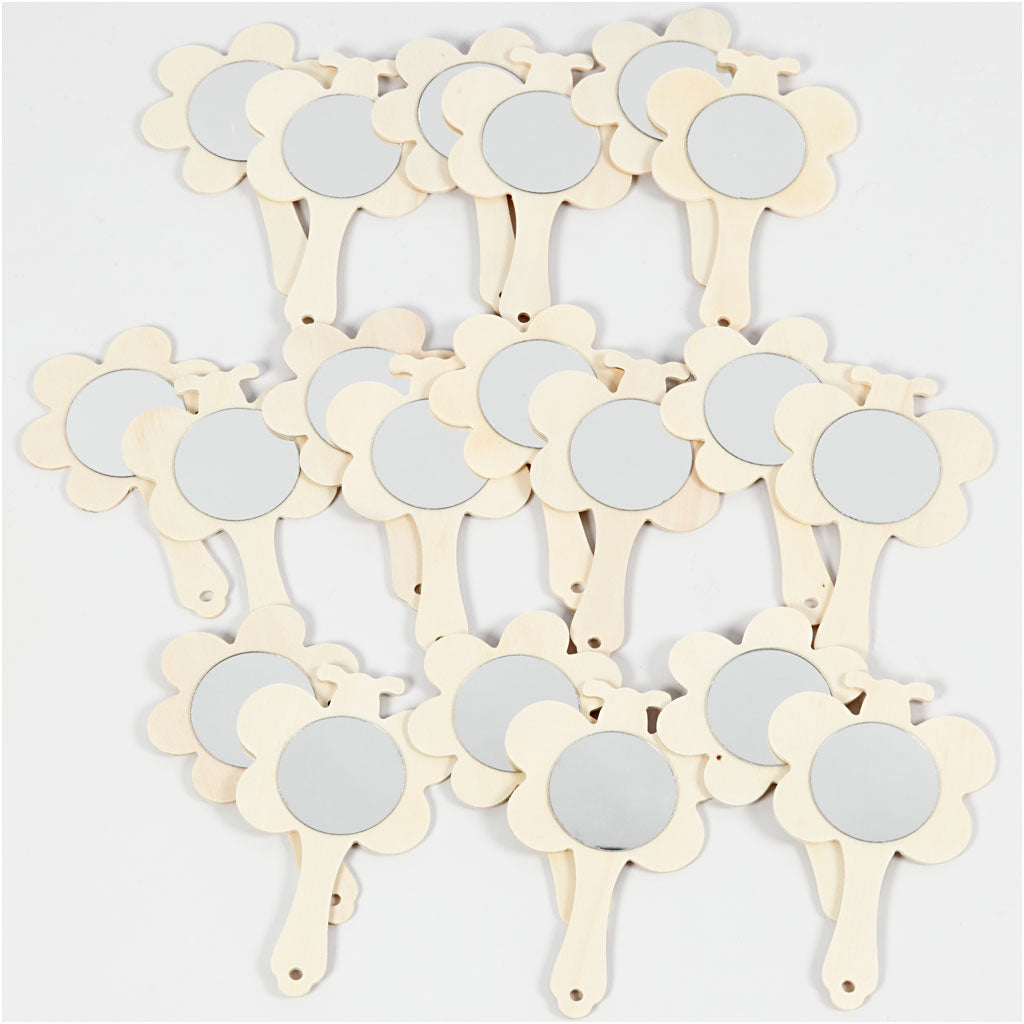 Hand Mirrors, H: 13,9 cm, W: 9 cm, 20 pc