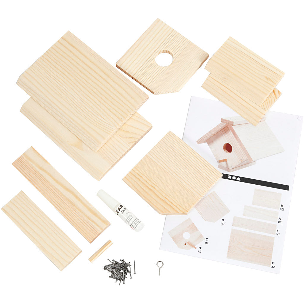 Maison d’oiseaux, H : 13 cm, P: 14,5 cm, L : 16 cm, 1 pièce [HOB-57967]