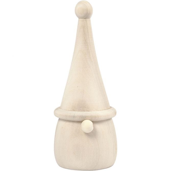 Nain de jardin Noël scandinave, H : 16 cm, d 6 cm, 1 pièce [HOB-58051]