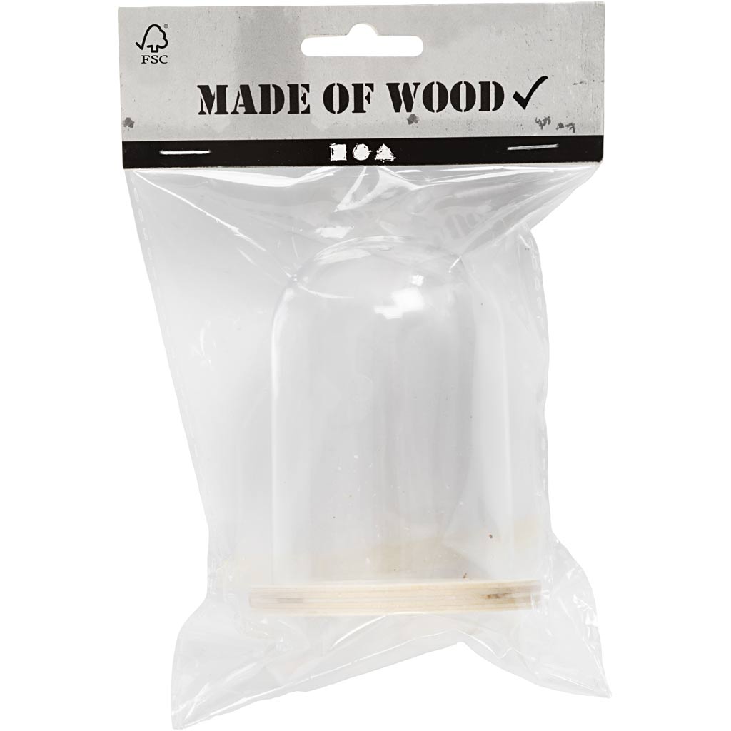 Cloche sur pied en bois, H : 9,5 cm, d 6 cm, diamètre intérieur 3 mm, 1 pièce [HOB-580820]
