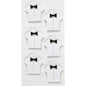 Autocollants, chemise, dim. 33x35 mm, blanc, 6 pièces/ 1 Pq. [HOB-586045]