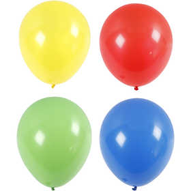 Ballons, géant, d 41 cm, bleu, vert, rouge, jaune, 4 pièces/ 1 Pq. [HOB-59183]