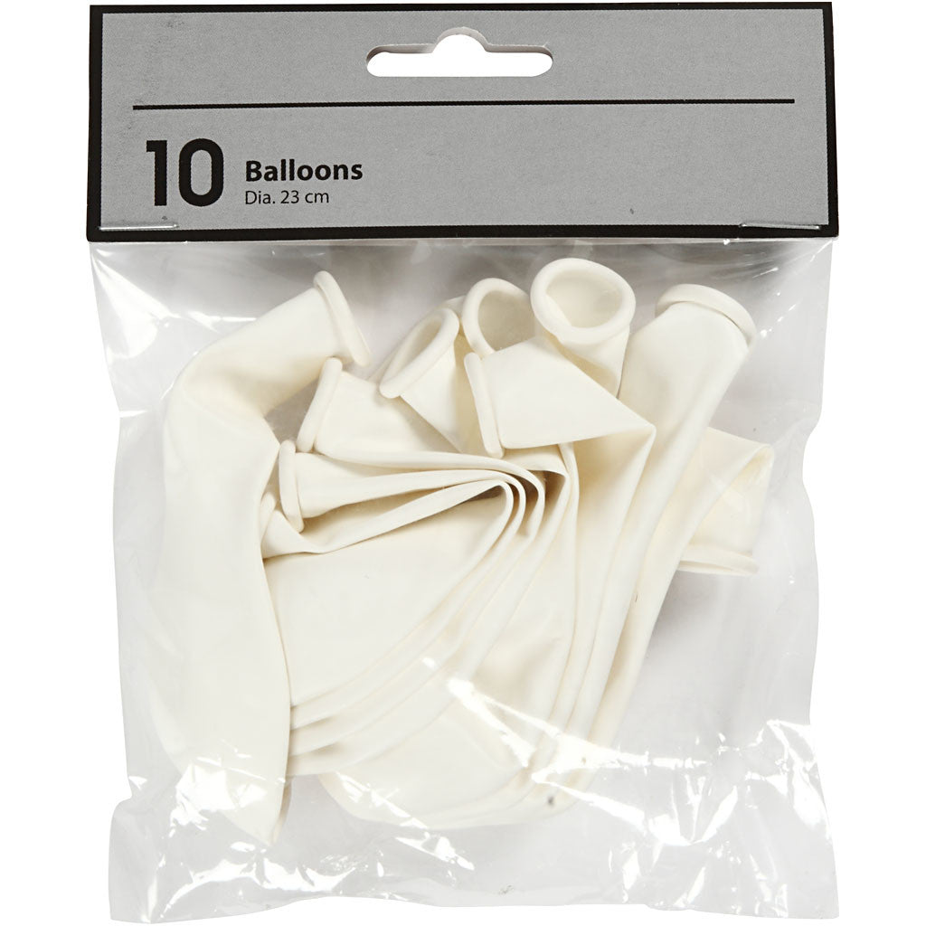 Ballons, d 23 cm, blanc cassé, 10 pièce/ 1 Pq. [HOB-592021]