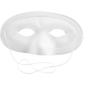 Masker, H: 10 cm, B: 17,5 cm, wit, 12 stuk/ 1 doos [HOB-59240]
