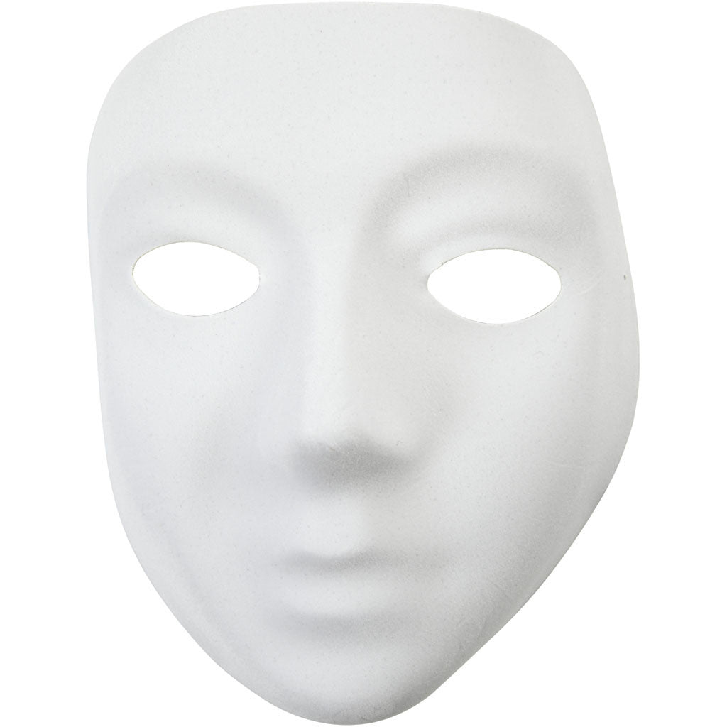 Masker, H: 17,5 cm, B: 14 cm, wit, 12 stuk/ 1 doos [HOB-59244]