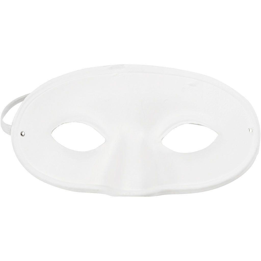 Half Face Masks, H: 9,5 cm, W: 18,5 cm, white, 10 pc