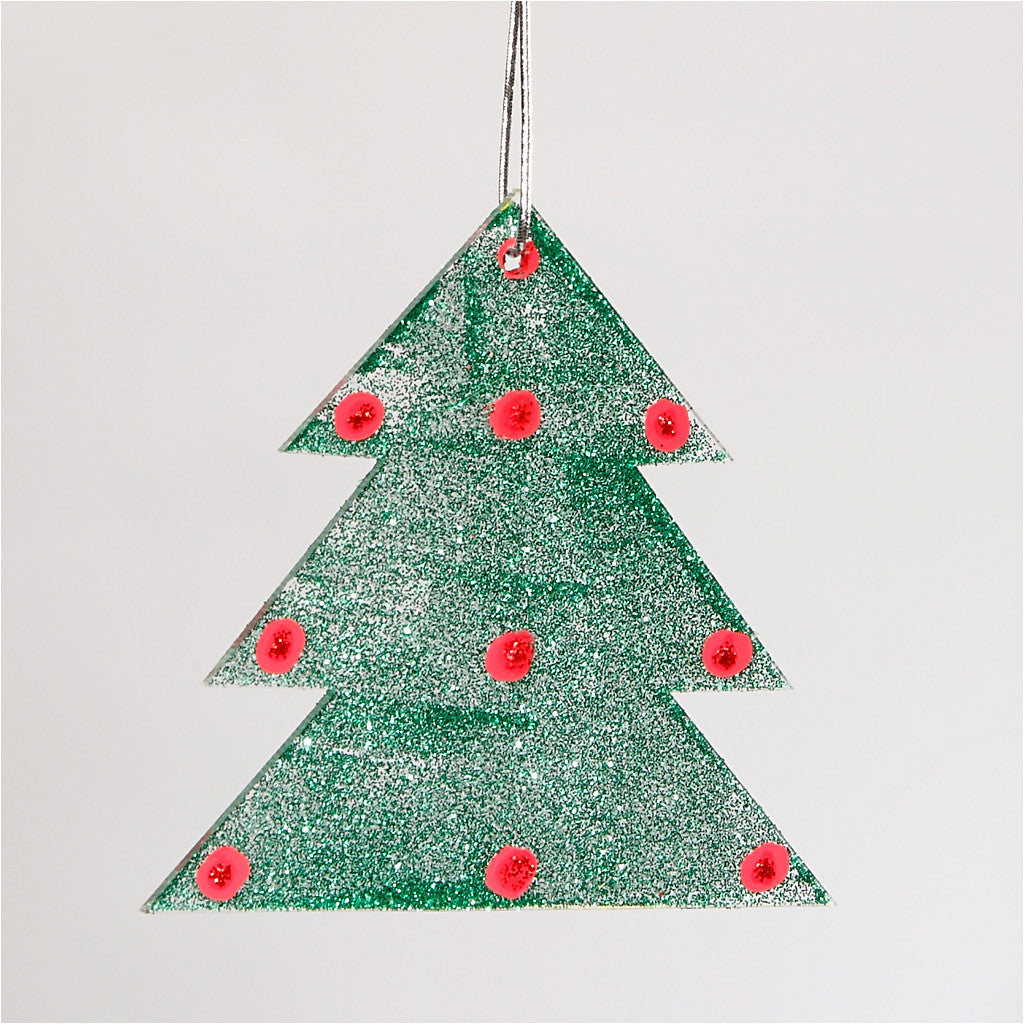 Acryl hangers, kerstboom, H: 8 cm, dikte 2 mm, 5 stuk/ 1 doos [HOB-592980]