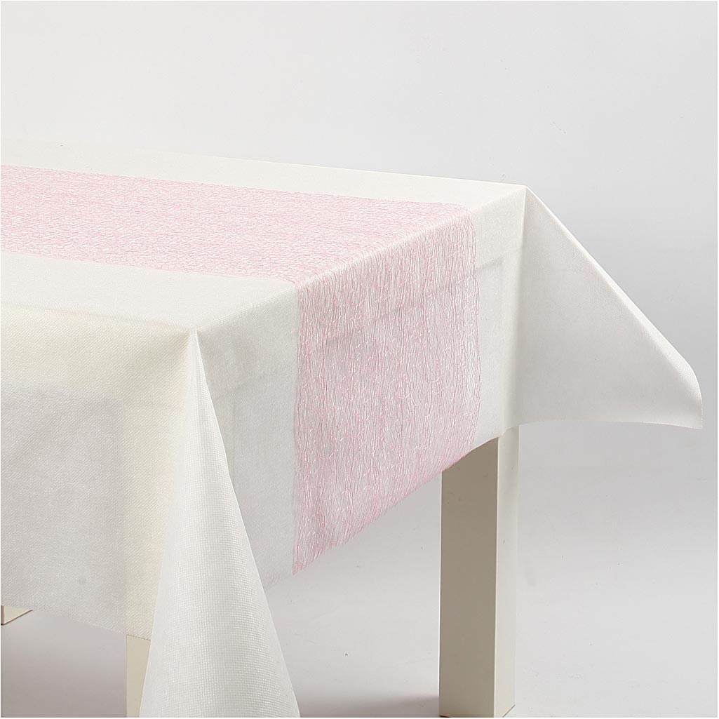 Chemins de table, L : 30 cm, rose clair, 10 m/ 1 rouleau [HOB-593017]