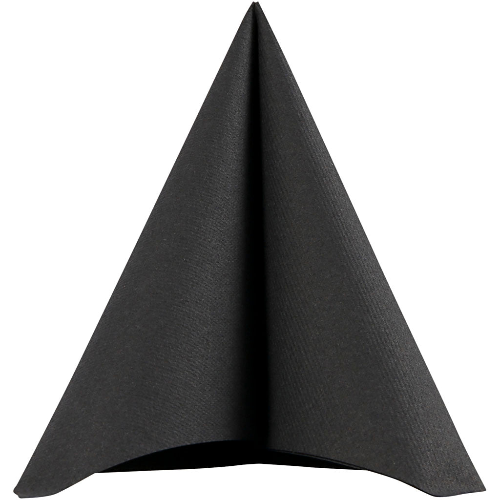 Table Napkins, size 40x40 cm, 60 g, black, 20 pc