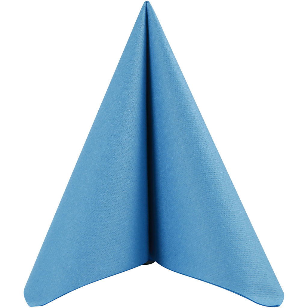 Servetten, afm 40x40 cm, 60 gr, turquoise, 20 stuk/ 1 doos [HOB-598008]