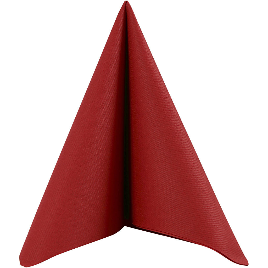 Serviettes de table, dim. 40x40 cm, 60 gr, rouge vin, 20 pièces/ 1 Pq. [HOB-598010]