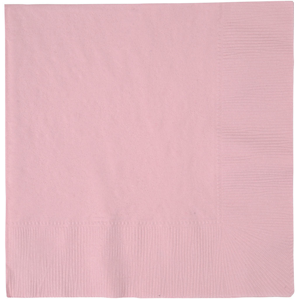 Serviettes de table, dim. 33x33 cm, rose clair, 20 pièces/ 1 Pq. [HOB-599017]