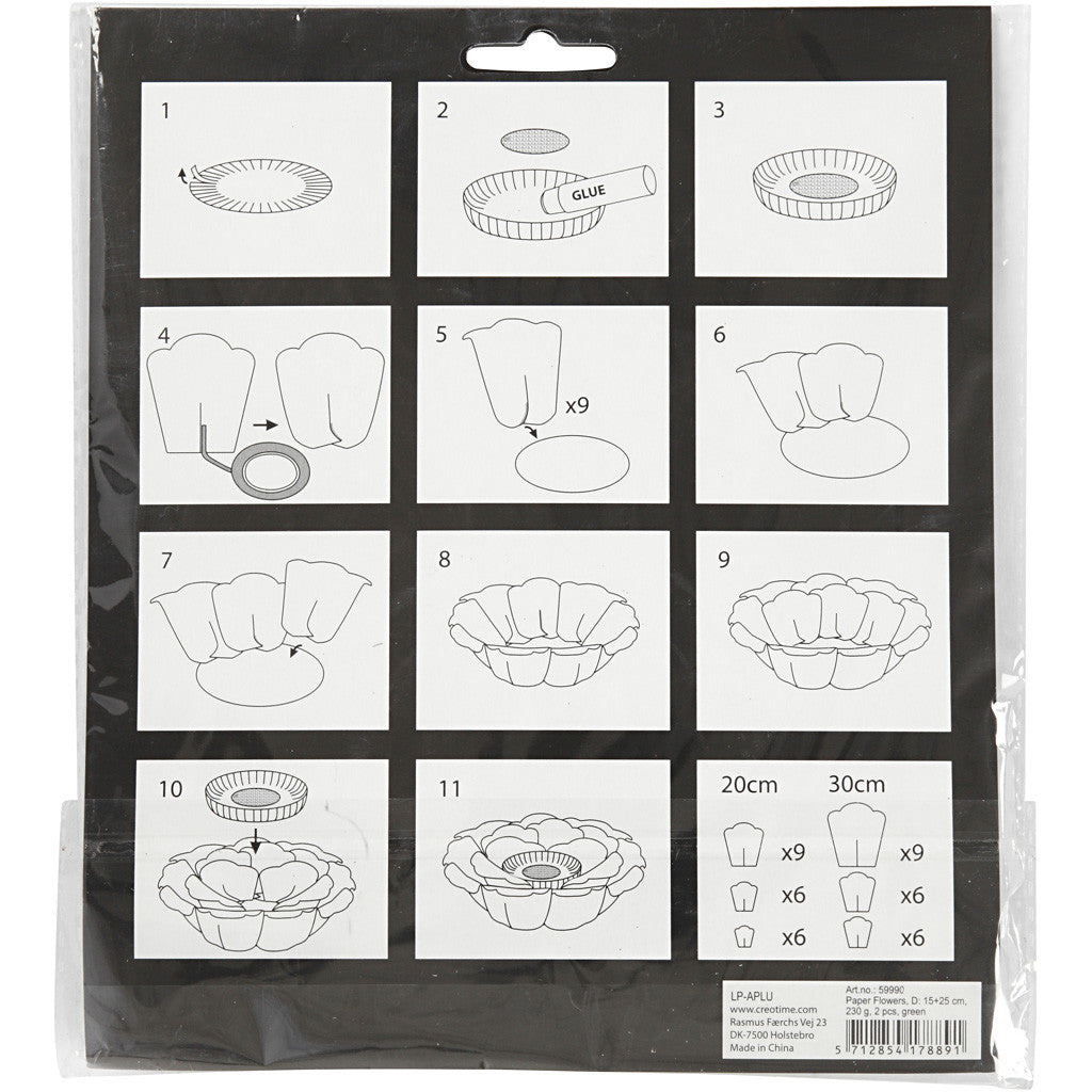 Papieren bloemen, d 15+25 cm, 230 gr, paars, 2 stuk/ 1 doos [HOB-599905]