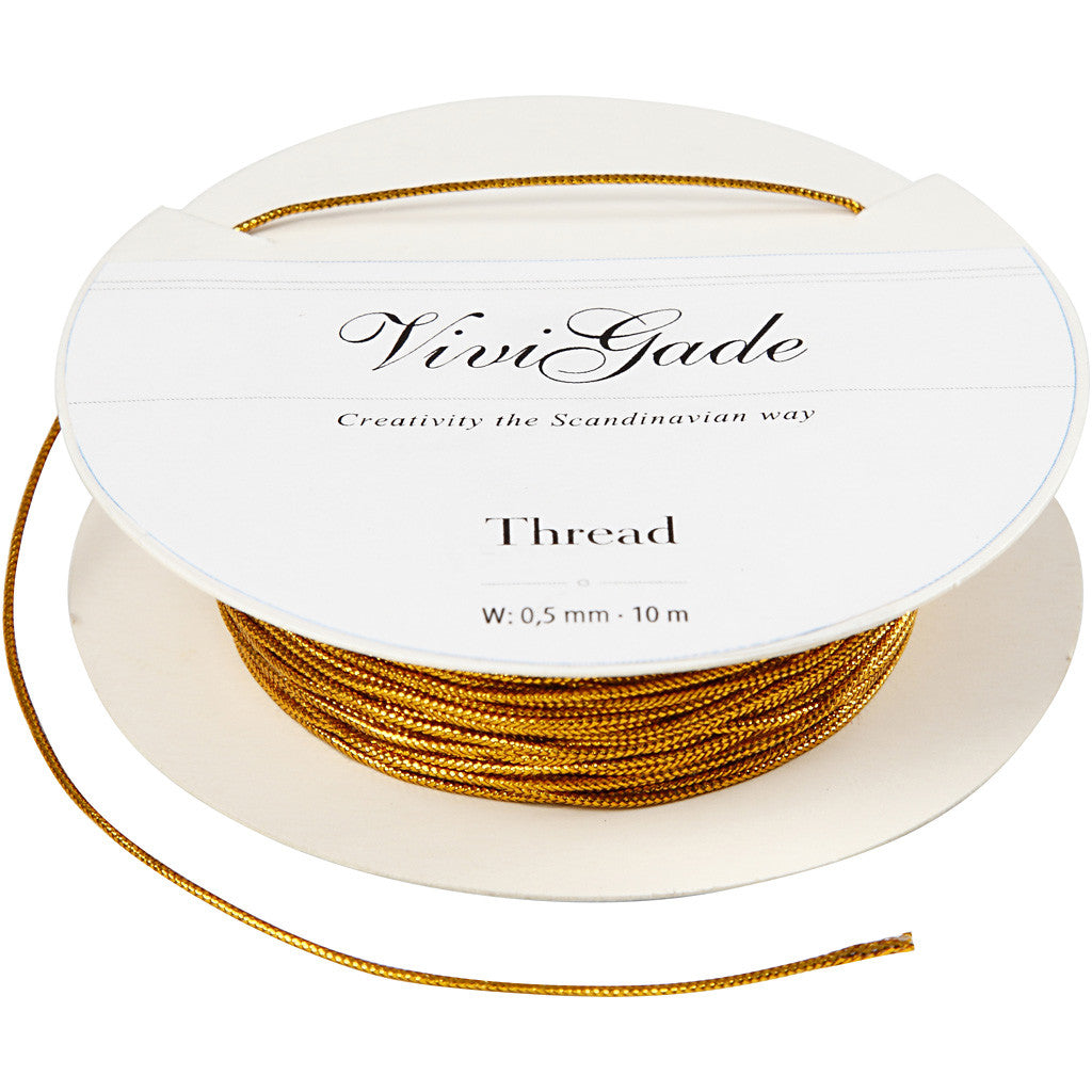Thread, gold, thickness 0,5 mm, 10 m/ 1 roll
